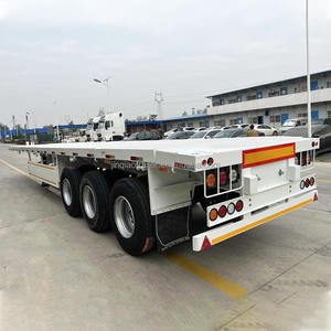 Dongxu Flatbed Prix 3 essieux 30/40 pieds 48 pieds Conteneur à <span class=keywords><strong>plateau</strong></span> plat bon marché Châssis mobile Semi-<span class=keywords><strong>remorque</strong></span> à <span class=keywords><strong>plateau</strong></span> plat pour camion à vendre - Product Image 2