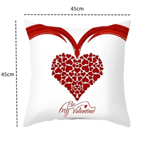 Home Decoration Bedroom Sofa Valentine's Day <strong>Red</strong> Polyester Material <strong>Cushion</strong> <strong>Cover</strong> - Product Image 2