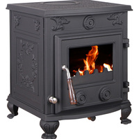 Estufa Moderna de Hierro Fundido para Leña, Bioetanol/Gas, Chimenea Interior/Exterior, Horno Independiente, Control Remoto, Ecológica y Segura