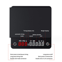 Mini balance à café ABS 2kg 0.1g portable avec minuteur, modes café multiples, pour café filtre et expresso, conversion d'unités, fonction tare, écran LCD