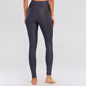 JIEJIN abbigliamento sportivo vita alta compressiva Fit lucido Sport Butt <span class=keywords><strong>Leggins</strong></span> donna Fitness Workout Leggings da palestra <span class=keywords><strong>neri</strong></span> - Product Image 4