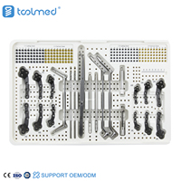 Kit d'instruments orthopédiques vétérinaires pour traumatismes Alps 2.0/2.4mm 2.7/3.5mm, ensemble d'instruments TPLO pour la chirurgie animale (Boîte PPSU)