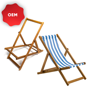 เก้าอี้ดาดฟ้าไม้พับได้แบบมีที่นั่งเดียวสำหรับกิจกรรมในร่ม/กลางแจ้งเฟอร์นิเจอร์ชายหาด - Product Image 1