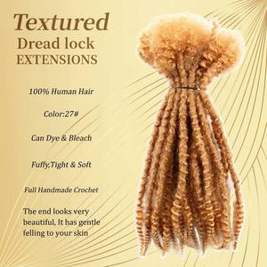 Extensions de cheveux humains brésiliens 100% premium, afro crépus, dreadlocks, plumes, 10-16 pouces # 27 <span class=keywords><strong>Blonde</strong></span> Soft Natural Looking Remy Perm - Product Image 5