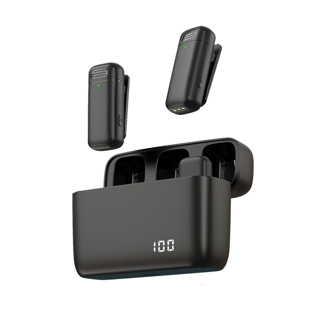Professional 2 Clips Noise Reduce Recording Wireless Microphone Mini Hidden Mic for IPhone Android Wearable Microphone