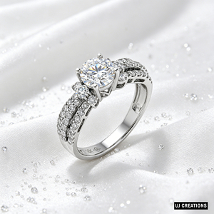 แหวนแต่งงานเพชรแล็บโกรว์ 1 กะรัต ทองแท้ S925/10K/14K/18K คุณภาพ VVS-VS ทรงบริลเลียนต์ รับรองโดย IGI สำหรับงานปาร์ตี้ - Product Image 2