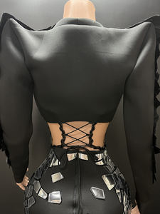 Completo <span class=keywords><strong>da</strong></span> Festa per Donna, <span class=keywords><strong>Abbigliamento</strong></span> Hip Hop, Abito a Due Pezzi per Cerimonie di Apertura, Ultimi Modelli - Product Image 6