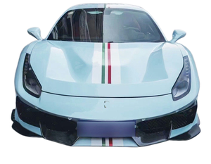 Kit carrosserie complet en carbone sec style Pista pour <span class=keywords><strong>Ferrari</strong></span> 488 GTB, comprenant pare-chocs avant, pare-chocs arrière, jupes latérales et capot moteur en carbone semi-complet. - Product Image 5