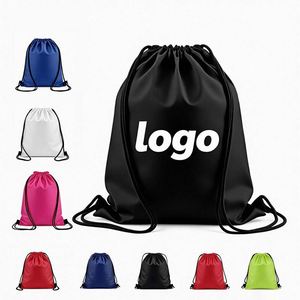 Sac à dos de sport en polyester de haute qualité OEM avec cordon de serrage, sac de gym imperméable, logo personnalisé, sacs à cordon promotionnels pour la remise en forme - Product Image 1