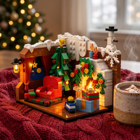 Blocs de construction de maison de Noël, modèle en briques, kit de jouets pour enfants, ensembles DIY, collection personnalisée, décoration de présentation, cadeau de vacances