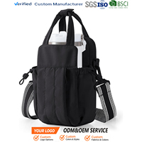 Sac bandoulière portable pour bouteille d'eau de 32 oz avec poignée et sangle en nylon pour sport en plein air, femme, vente en gros personnalisée, directement de l'usine