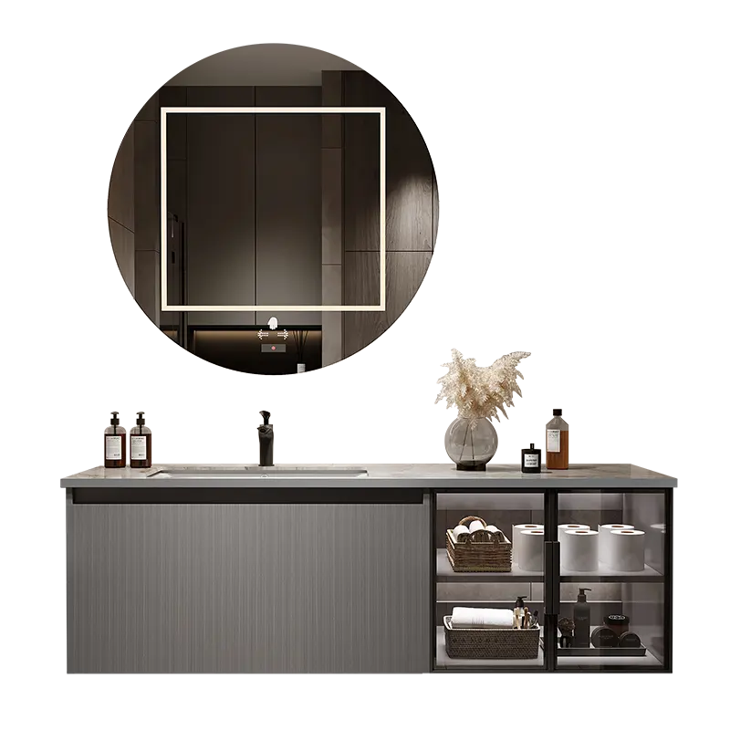 Современные комплекты мебели для ванной комнаты с двойной раковиной, высококачественное зеркало для ванной комнаты, шкаф для ванной из массива дерева
