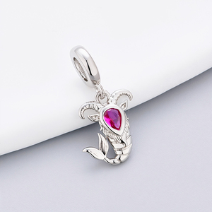 Bracciale con ciondoli a forma di zodiaco in argento, 12 costellazioni, segni astrologici, per creazione gioielli, compatibile con bracciali originali - Product Image 5