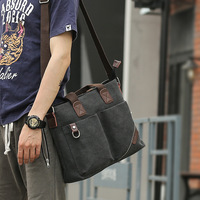 Sac à bandoulière vintage en toile noire pour homme, les meilleures sacoches pour ordinateur portable, sacs messager de créateur pour homme, sacs pour ordinateur portable 1028