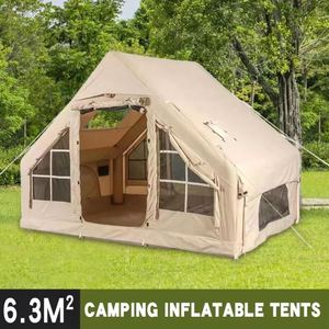 Tente tunnel gonflable d'extérieur imperméable pour 6 personnes, 2 chambres, idéale pour les grands événements familiaux et le camping - Product Image 3