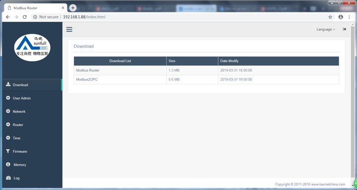 Modbus RTU to Modbud TCP with 2 bus mott gateway