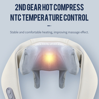 Nouvel arrivage : Châle de massage en cuir PU de haute qualité pour pétrissage des tissus profonds, masseur cou et épaules avec minuterie 10 minutes et thérapie thermique