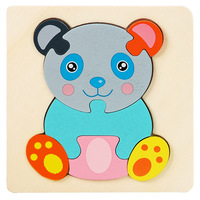 Rompecabezas de madera 3D personalizables CE CPC al por mayor, juguete Montessori, juguete de interacción entre padres e hijos, rompecabezas de dibujos animados para niños