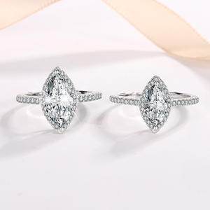 9 Factory 925 Zilver Moissanite Sieraden Fijne 2CT VVS1 Marquise Geslepen Moissanite Ringen met Hoge Kwaliteit Verlovingsbelofte Ring - Product Image 3