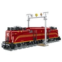 Jie Star JJ9250 Nuevo Tren Clásico Rojo Retro, Locomotora Eléctrica, Bloques de Construcción, Juguetes para Adultos, Regalos, Sets de Bloques de Construcción