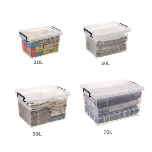 多サイズプラスチック収納ボックス多機能家庭用清潔収納ホイール付き長方形 - Product Image 2