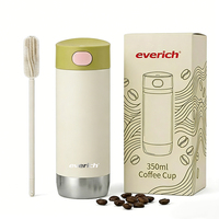 Everich ODM 350ml Double Wall Stainless Steel Vacuum Coffee Cup Insulated Coffee <strong>Mug</strong> with One-Touch Lid for Hot/Cold Drinks
