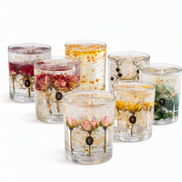 Gel Gelée Bougies Parfumées Coulées À La Main Contenant Des Fleurs Séchées Plante Huile Essentielle Aromathérapie