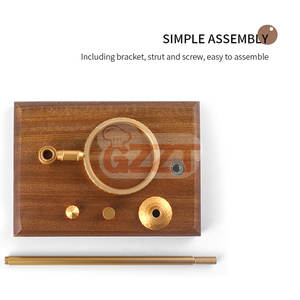 Giá Để Cốc Lọc Cà Phê Đế Gỗ Nguyên Khối Chất Liệu Đồng Giá Để Tách Cà Phê Nhỏ Giọt Giá Để Cà Phê Đế Gỗ Sồi - Product Image 2