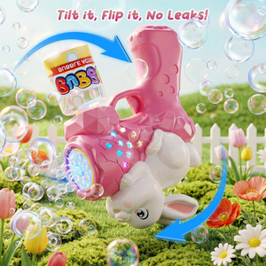 Pistola <span class=keywords><strong>de</strong></span> Burbujas <span class=keywords><strong>de</strong></span> Juguete <span class=keywords><strong>de</strong></span> Verano para Niños con Luz LED y Recargable, Pistola <span class=keywords><strong>de</strong></span> Burbujas Automática <span class=keywords><strong>de</strong></span> 16 Agujeros para Niños - Product Image 3