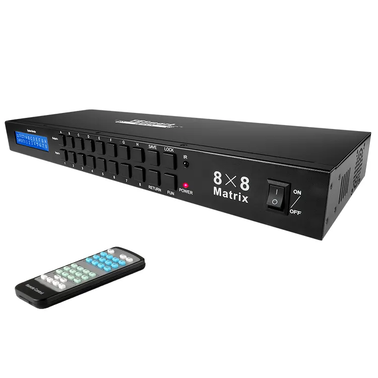 4K HDMI ma trận swither 8x8 với IR RS232 và cổng LAN điều khiển HDMI Video Switcher