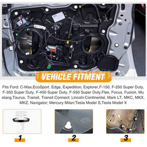 คลิปยึดแผงประตู Ford W713297 S300 ขนาด 22 มม. วัสดุพลาสติก สำหรับตกแต่งภายในรถยนต์ Mustang Lincoln Tesla - Product Image 3