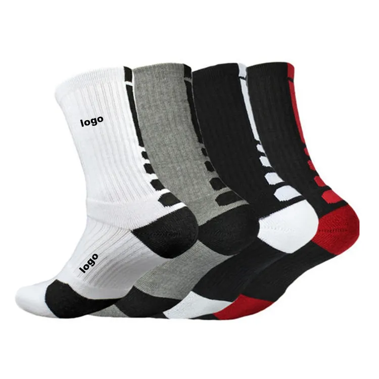 oem custom logo men white crew gray gym workout terry bamboo cotton athletic sports cycling basketball elite socks for man