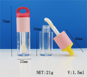 Tubes de Brillant à Lèvres Mignon de 1.5ml Moulé par <span class=keywords><strong>Injection</strong></span> Grande Tête de Brosse Emballage Cosmétique Vide Multicolore Vente en Gros Glaçure à Lèvres en Plastique - Product Image 3