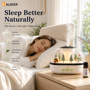 Difusor de Aceites Esenciales USB con Efecto de <span class=keywords><strong>Lluvia</strong></span>, Humidificador con Sonidos de <span class=keywords><strong>Lluvia</strong></span>/Nieve, Iluminación LED, Uso en Hoteles, Gran Capacidad, Servicio Personalizado OEM/ODM - Product Image 4