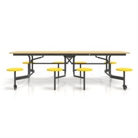Pour DT-07 Mobilier de restaurant : Ensembles table et chaises rondes pour cantine - Personnalisable, garantie 5 ans