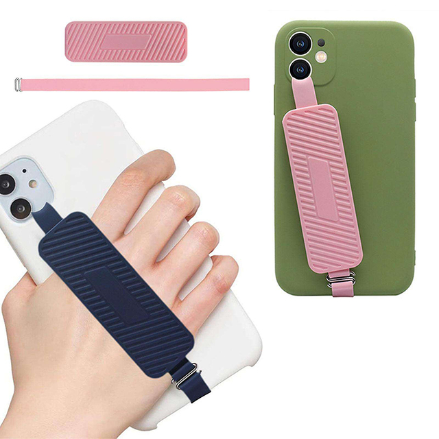Universal Phone Case Hand Grip Mobile Phone Kickstand Soft Silicone Elastic Finger Strap Grip Hands Free Cellphone Holder