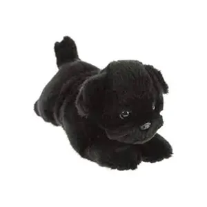 2024 produsen desain baru diskon besar boneka realistis duduk mainan anjing hitam mewah