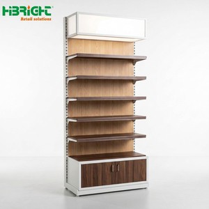 Étagères de supermarché en acier à grain de bois Highbright, étagères gondoles durables pour épicerie - Product Image 3
