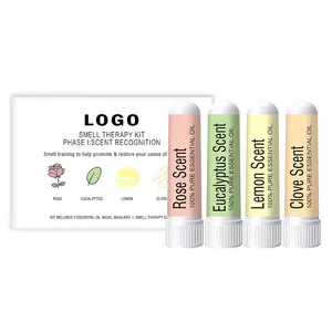 Private Logo Smell Training Kit 4 Essential Oils Nasal Inhaler Helps Restore Sense of Smell Natural Therapy for Smell Loss