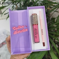 Coffret Cadeau Végétalien Marque Privée 2 en 1 Rouge à Lèvres Liquide Mat et Crayon à Lèvres Pigmenté Longue Tenue