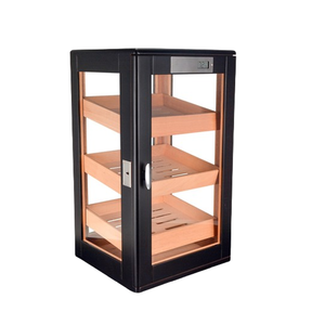 All'ingrosso armadietto per sigari in legno 3 vassoi con igrometro elettronico vetrina logo personalizzato armadietto per sigari legno humidor - Product Image 4
