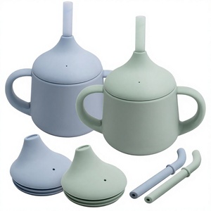 <span class=keywords><strong>Tasse</strong></span> d'alimentation pour bébé en silicone incassable et écologique avec couvercle à bec unique, paille souple séparable et double poignée <span class=keywords><strong>anti</strong></span>-<span class=keywords><strong>fuite</strong></span> - Product Image 1