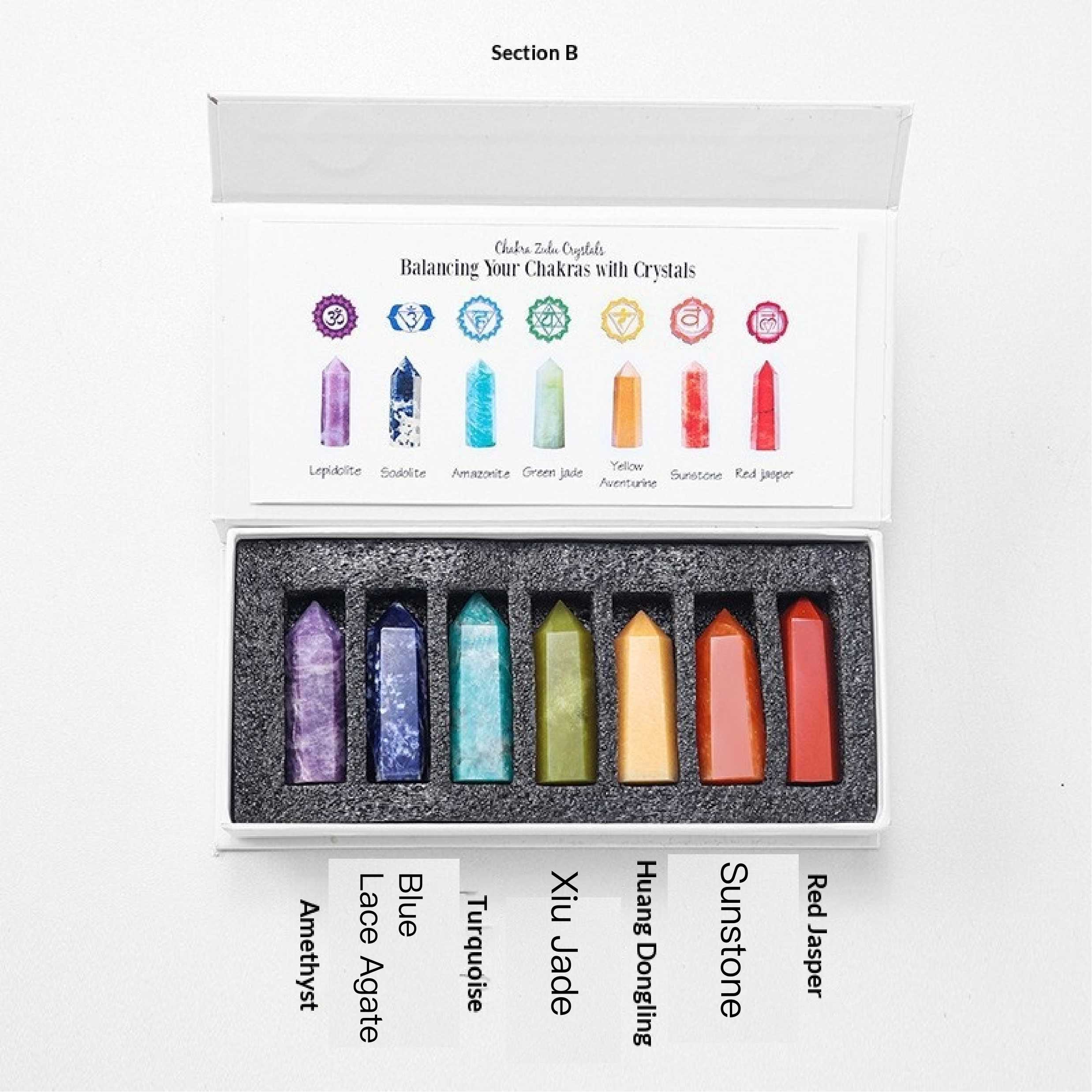 7 Pieces Crystal Wand Set Style B