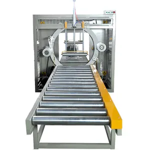 Orbital Packing Equipment Horizontal Stretch Wrapping Machine With Conveyor For Sale