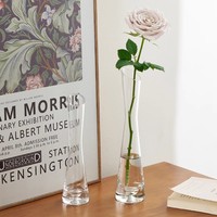 Vases à fleurs en verre nordique moderne, vente directe d'usine, décoration d'intérieur, élégant vase à fleurs à tige unique, transparent, haut et fin