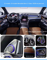 ICarsin - Éclairage d'ambiance intérieur LED 64 couleurs pour Mercedes Benz Classe C W206 GLCX254 - Accessoires de bande lumineuse d'ambiance