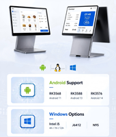 Caja Registradora de Aluminio de 15.6 Pulgadas, Sistema POS, Sistema POS Android Windows, Pantalla Táctil, Sistema de Punto de Venta, Estación de Servicio