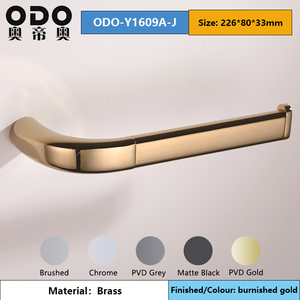 Set di Accessori per Bagno di Lusso in <span class=keywords><strong>Ottone</strong></span> PVD Oro Brunito, Portasciugamani, Portarotolo, Serie Y16, Set di Ferramenta per Bagno per Hotel - Product Image 3