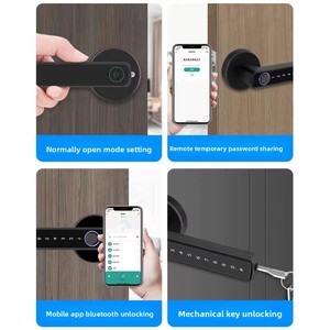Cerradura de puerta de huella dactilar de entrada sin llave biométrica inteligente SIXWGH para <span class=keywords><strong>Bluetooth</strong></span> Wi-Fi habilitado Control de aplicación Tuya contraseña temporal - Product Image 5