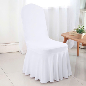 Chair Cover with Round Skirt Design Spandex Chair Cover Customized Size Stretchable Durable For Wedding Event Hotel Decoration - Product Image 1